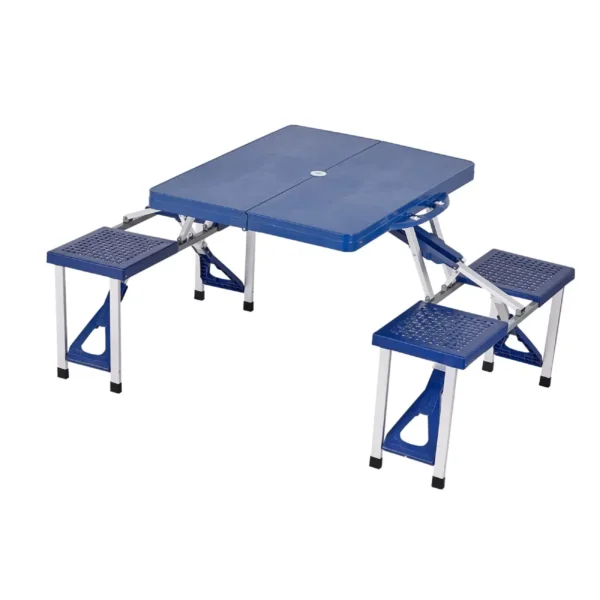 Camping Picnic Table Set with 4 Seats with Umbrella