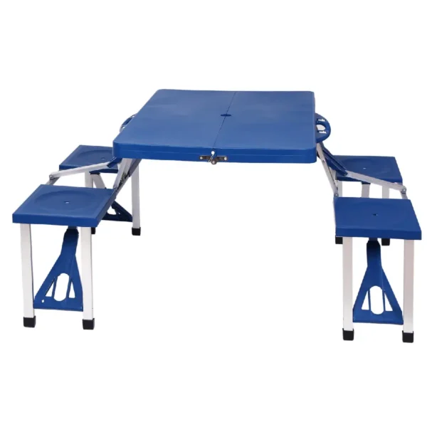 Camping Picnic Table Set with 4 Seats with Umbrella