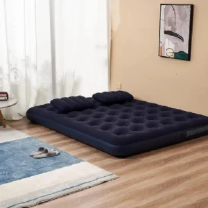 Double Size Flocked Air Bed with 2 Pillows