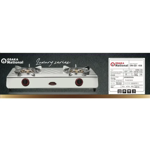 OSAKA National Gas Cooker ON-GD 458 Luxury Stainless Steel Gas Stove Sri Lanka