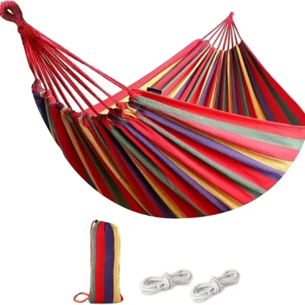 Portable red camping hammock for 1 and 2 persons outdoor use in Sri Lanka