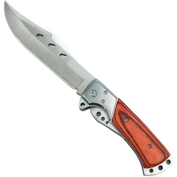 7Cr17MoV stainless steel folding outdoor knife with wooden handle