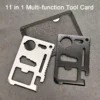 11-in-1 stainless steel pocket multi-tool card with multifunction tool openings